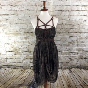 || All Saints || Brown Silk Malu Dress UK10 US6